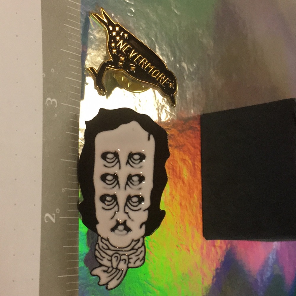 Edgar Allan Poe pin set- Raven & Surreal Poe NWB